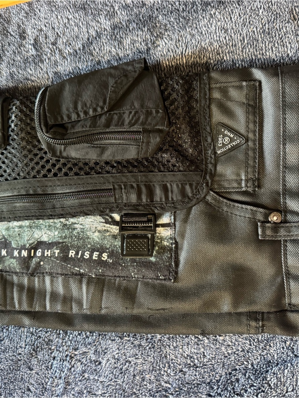 Reason Black Patchwork Graphic Slim Straight Jeans with Blue & Purple Accents - Picture 13 of 16